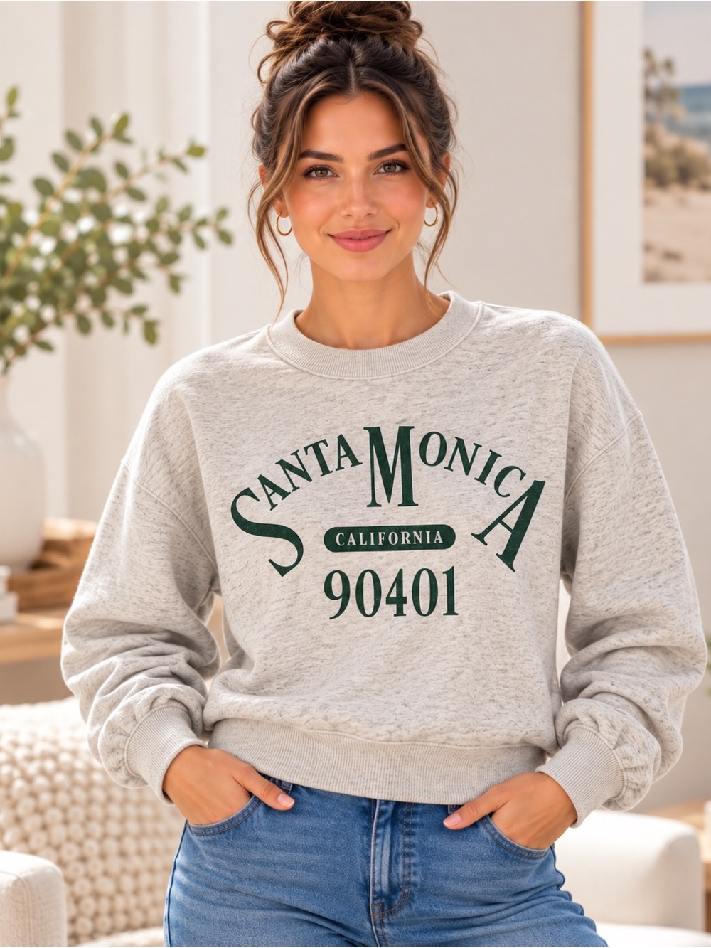Abercrombie & Fitch Women’s Oversized Santa Monica Sweatshirt – Size XXS